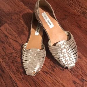 Metallic leather huarache sandals 8